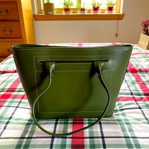 Dooney & Bourke genuine beacon leather Mila Tote. Color: olive green